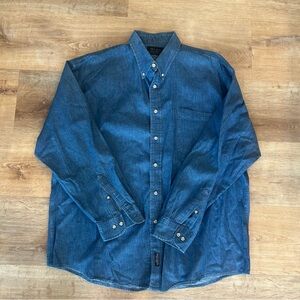 DUCK HEAD Men's XL Denim Cotton Blue Collared Long Sleeve Button Down Shirt
